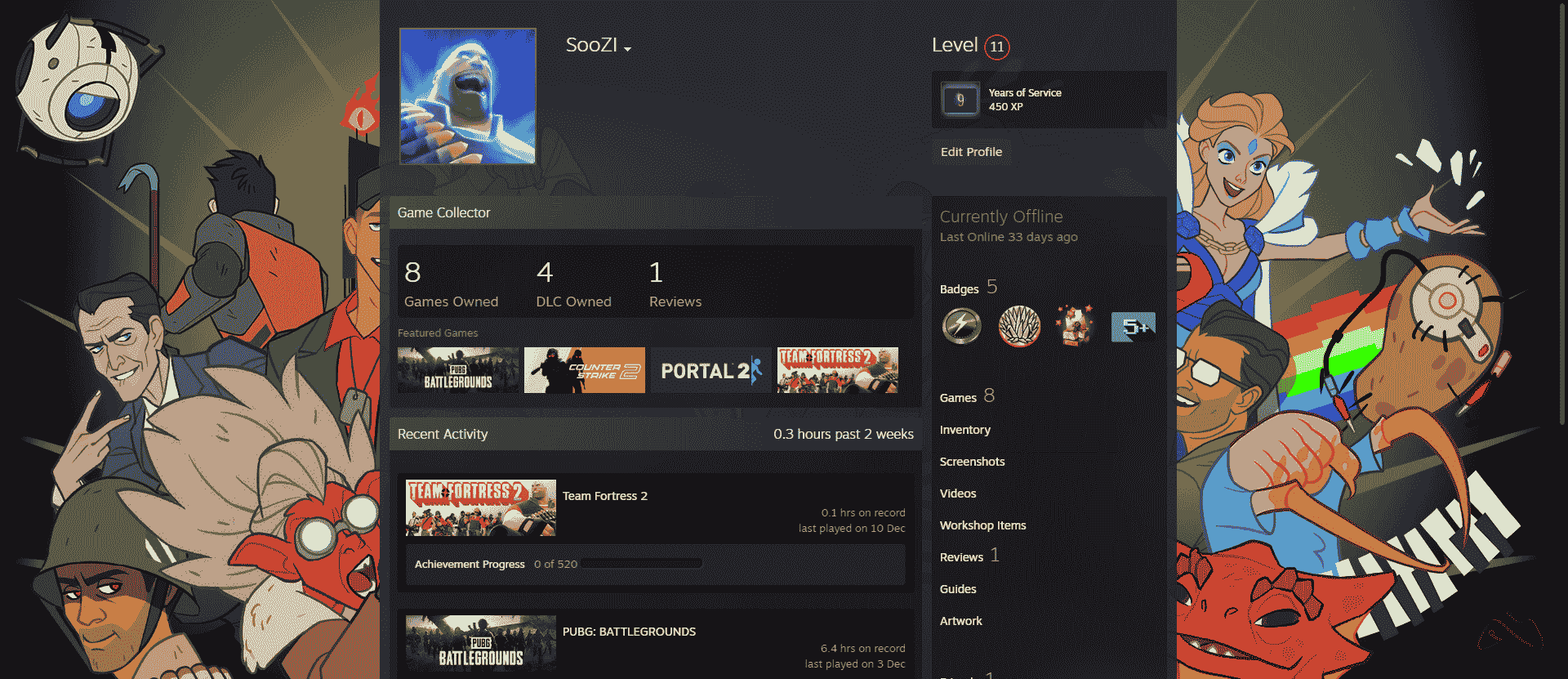 اکانت لول 11 استیم 9 ساله پابجی پلاس و پرمیومTeam Fortress 2