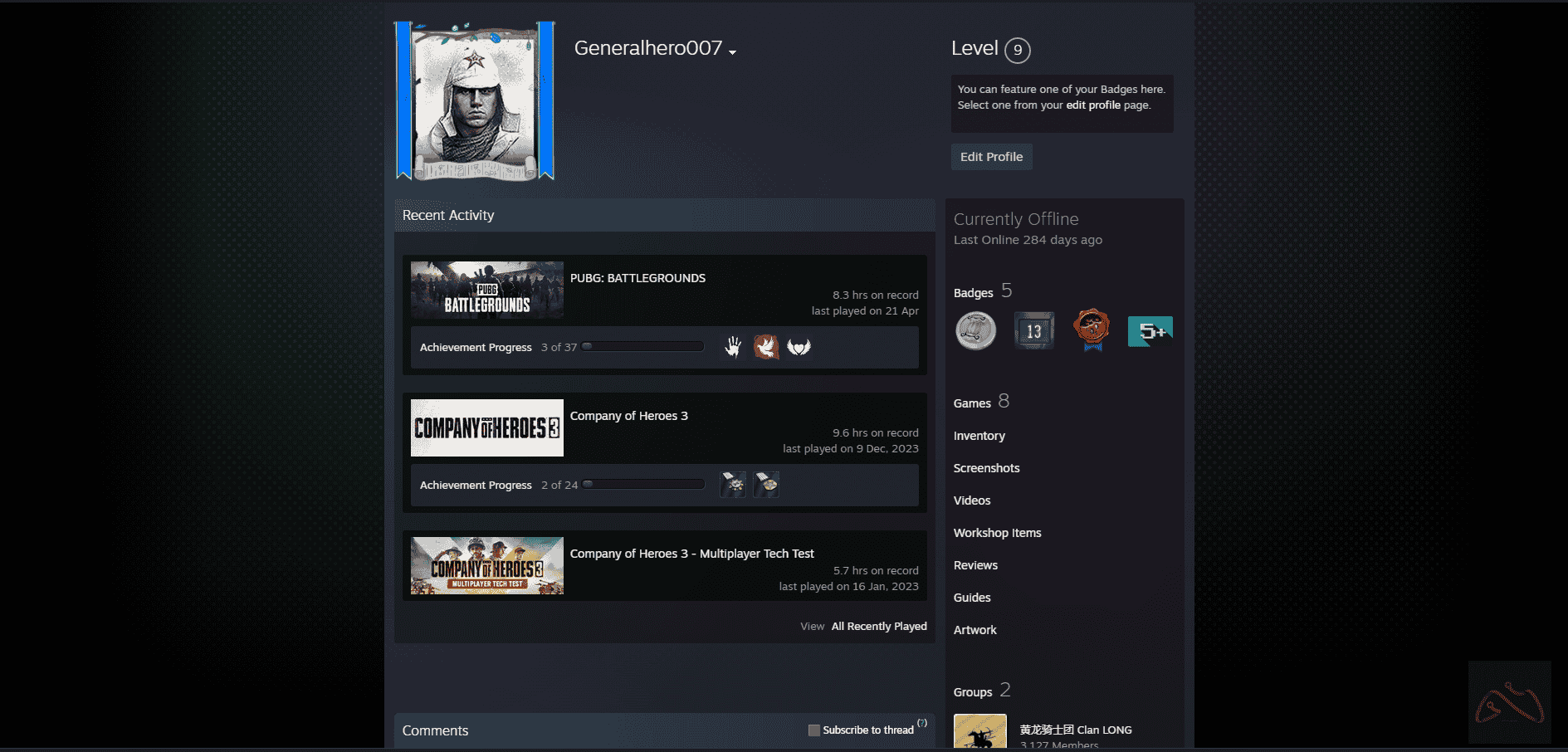اکانت بازی پابجی و  Company of Heroes 3 تحت استیم